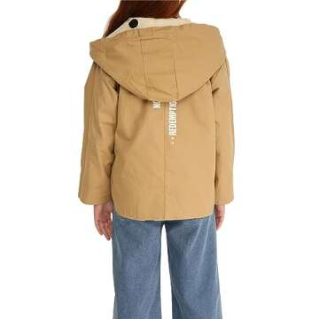 Mud Kingdom Baby Girls Reversable Jacket with Hood Cute Dots Outerwear Khaki 9-12 Months