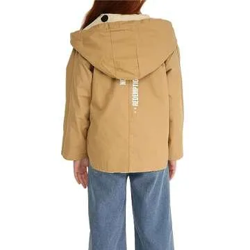 Mud Kingdom Baby Girls Reversable Jacket with Hood Cute Dots Outerwear Khaki 9-12 Months