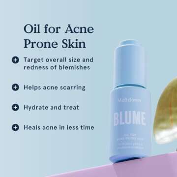 Blume Meltdown - Blue Tansy Face Oil - Acne Treatment + Pore Minimizer - Skin-Smoothing Face Serum w...