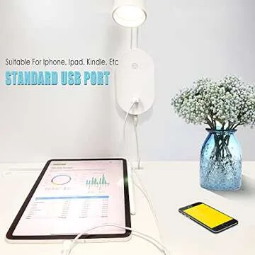 TOPMB Wall Mount Reading Light, Focused Book Light for Reading in Bed, 5 Dimming, USB Output, 4 Hour...