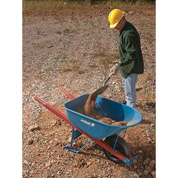 Jackson M6T22 M6T22KB Wheelbarrow, 6-Cubic Foot Capacity, Blue