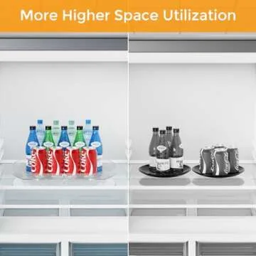 Lazy Susan Turntable Organizer for Refrigerator, 16.53" x 11.02" Rectangular Fridge Lazy Susan Turntable Organizer for Kitchen (1)