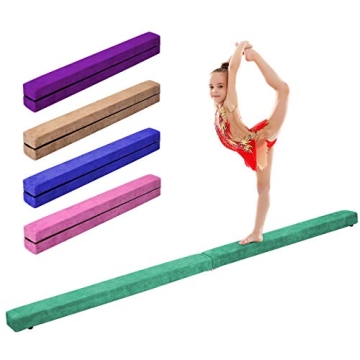 Giantex 7FT Balance Beam, Folding Gymnastics Beam w/Carry Handles, Non Slip Rubber Base for Kids, Fl...