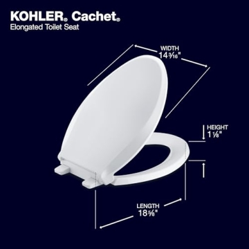 KOHLER Cachet Elongated Toilet Seat with Quiet-Close Lid