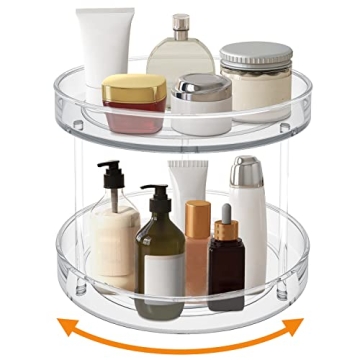 VAEHOLD 2-Tier Lazy Susan Turntable Spice Rack Organizer