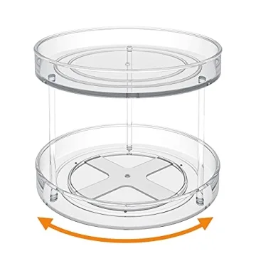 VAEHOLD 2-Tier Lazy Susan Turntable Spice Rack Organizer