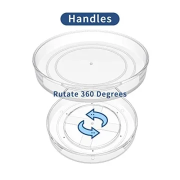 VAEHOLD 2-Tier Lazy Susan Turntable Spice Rack Organizer