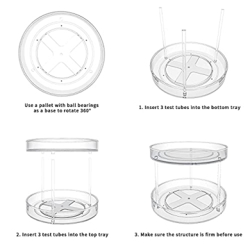 VAEHOLD 2-Tier Lazy Susan Turntable Spice Rack Organizer