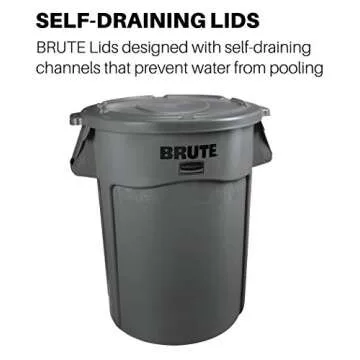 Rubbermaid 32-Gallon BRUTE Dome Lid - Secure, Durable, and Efficient Waste Management