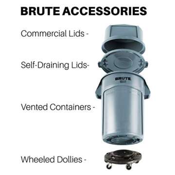 Rubbermaid 32 Gallon BRUTE Trash Can Dome Lid - Gray