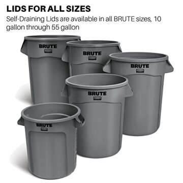 Rubbermaid 32 Gallon BRUTE Trash Can Dome Lid - Gray