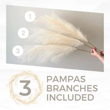 Elegant CREATEMEABRAND Faux Pampas Grass for Home Decor