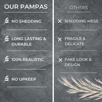 Elegant CREATEMEABRAND Faux Pampas Grass for Home Decor