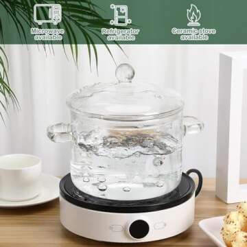 1.6L Versatile Glass Saucepan for All Cooking Needs