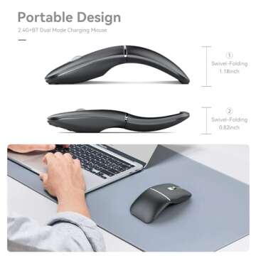 Compact Bluetooth Arc Mouse for Travel and Office Use