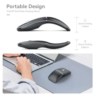 Compact Bluetooth Arc Mouse for Travel and Office Use