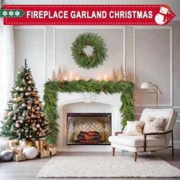 Realistic 6 Ft Christmas Garland with Pine Cone Decoration