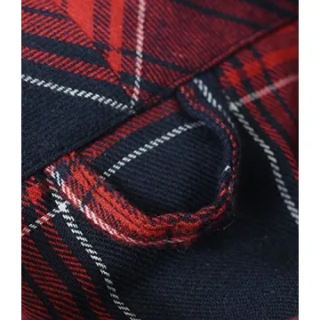 Latuza Women's Cotton Flannel Robe Red Plaid Comfort