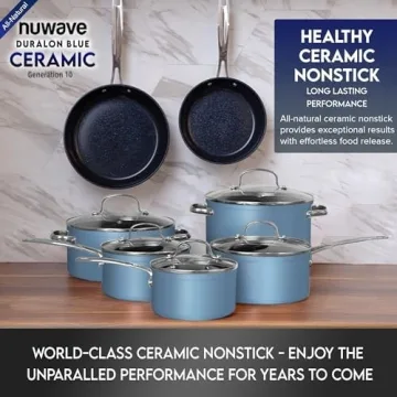 NuWave Ceramic Nonstick Cookware Set - Eco-Friendly & Stylish