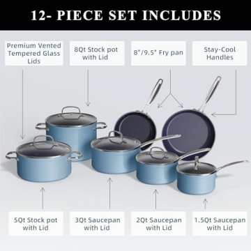 NuWave Ceramic Nonstick Cookware Set - Eco-Friendly & Stylish