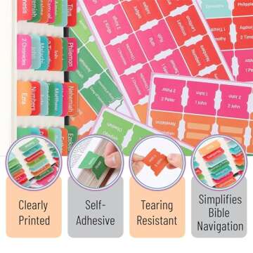 Mr. Pen Bible Tabs – Neon Laminated Indexing Tabs for All