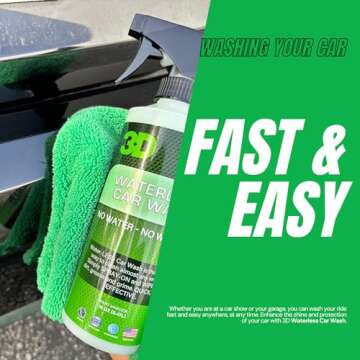 3D Waterless Car Wash - Easy Spray Waterless Detailing Spray - No Soap or Water Needed - Great on Cars, RVs, Motorcycles & Boats 1 Gallon