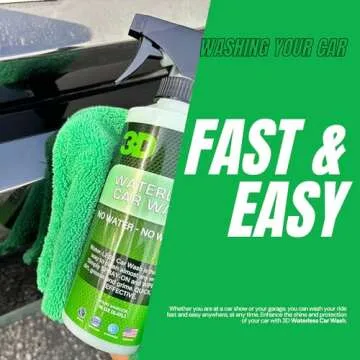 3D Waterless Car Wash - Easy Spray Waterless Detailing Spray - No Soap or Water Needed - Great on Cars, RVs, Motorcycles & Boats 1 Gallon