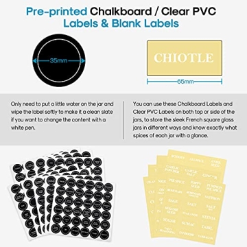 AOZITA 24 Glass Spice Jars Set with Labels