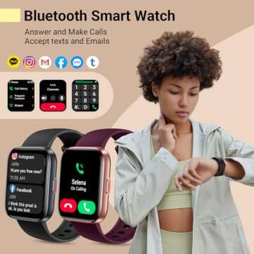 Smartwatch for Women, Compatible with Android & iPhone, 1.8'' Fitness Tracker Watch with Alexa, Call...