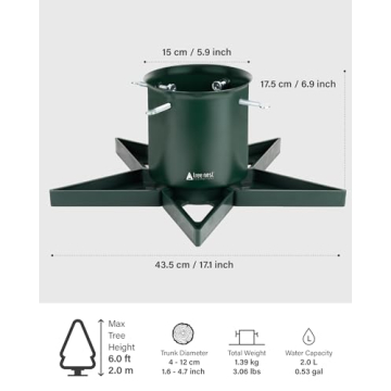 Sturdy Christmas Tree Stand for 6ft Trees Decor