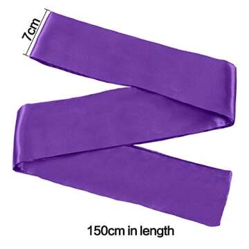 Hestya 2 Pack Sleeping Mask Satin Eye Mask (Black and Purple) Blindfold, 150 cm