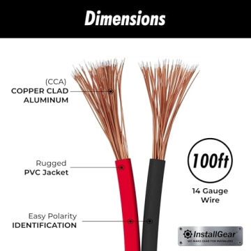 InstallGear 14 Gauge Speaker Wire - Perfect for Audio Systems