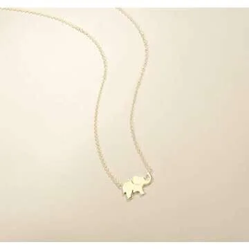 FANCIME Lucky Elephant Necklace, 925 Sterling Silver Dainty Piece