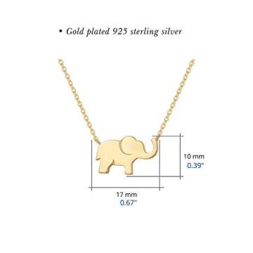FANCIME Lucky Elephant Necklace, 925 Sterling Silver Dainty Piece