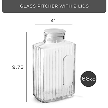 Elegant 68oz Glass Pitcher with Lid for All Occasions