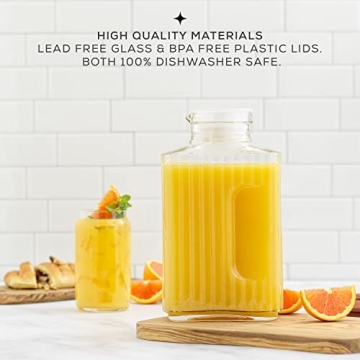 Elegant 68oz Glass Pitcher with Lid for All Occasions