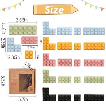 bopoobo Stacking Toys Soft Building Blocks, Silicone Montessori Educational Toy Toddler Sensory Lear...