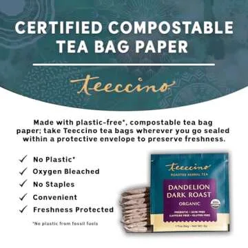 Teeccino Dandelion Herbal Dark Roast Tea - Caffeine-Free