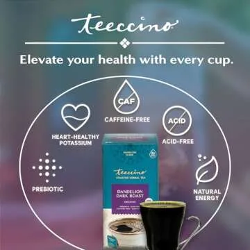 Teeccino Dandelion Herbal Dark Roast Tea - Caffeine-Free