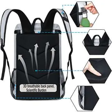 FORICH Soft Cooler Backpack Insulated Waterproof Backpack Cooler Bag Leak Proof Portable Cooler Backpacks to Work Lunch Travel Beach Camping Hiking Picnic Fishing Beer for Men Women (Gray)