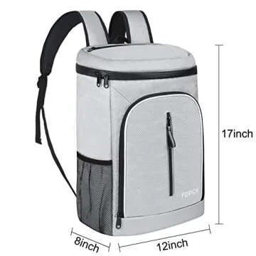FORICH Soft Cooler Backpack Insulated Waterproof Backpack Cooler Bag Leak Proof Portable Cooler Backpacks to Work Lunch Travel Beach Camping Hiking Picnic Fishing Beer for Men Women (Gray)