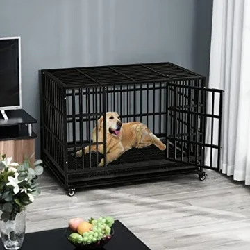 LMEBERI Indestructible Dog Crate for Large Dogs