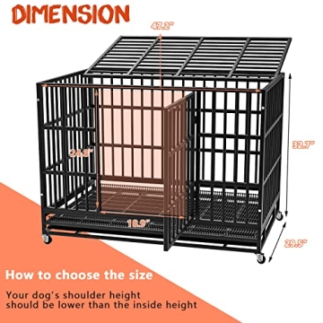 LMEBERI Indestructible Dog Crate for Large Dogs
