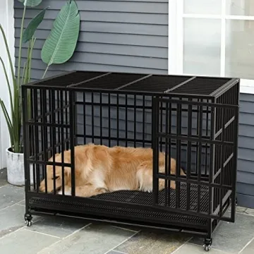 LMEBERI Indestructible Dog Crate for Large Dogs