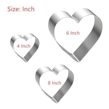 Large Heart Cookie Cutter Set for Baking and Crafting