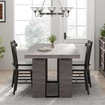 Loomie 70.8 Inch Dining Table, Rustic Farmhouse Kitchen Table for 6-8 People, Large Dinning Room Furniture Rectangle Dinner Table for Living Room, Apartment, Home Office, Vintage Grey