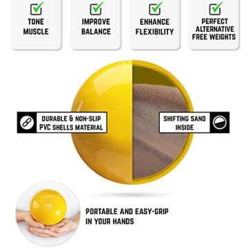 A2ZCARE Toning Ball - Weighted Toning Exercise Ball - Soft Weighted Medicine Ball for Pilates, Yoga, Physical Therapy and Fitness - Yellow (3lbs)