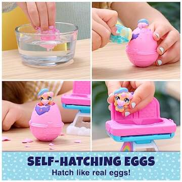 Hatchimals Alive, Hungry Hatchimals Playset with Highchair Toy and 2 Mini Figures in Self-Hatching E...