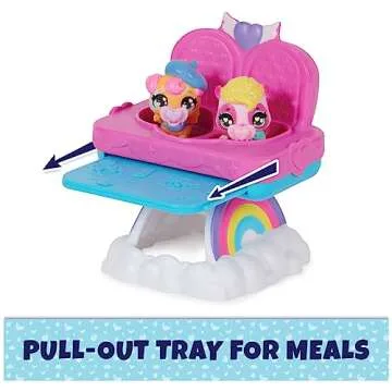Hatchimals Alive, Hungry Hatchimals Playset with Highchair Toy and 2 Mini Figures in Self-Hatching Eggs, Kids Toys for Girls and Boys Ages 3 and up