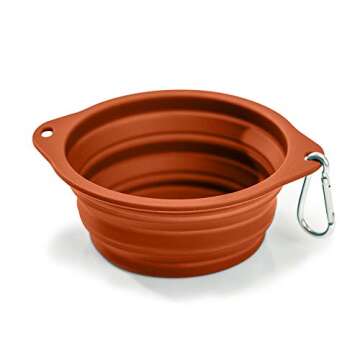 Ruff Products BarkBowl (800ml) - Collapsible Dog Bowl (Burnt Orange) Premium Quality, Platinum-Cured Food Grade Silicone, No Plastic Rim, Food Safe, Large Travel Bowl